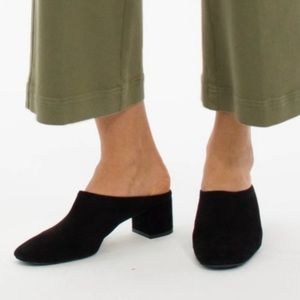 Everlane black suede mules size 9